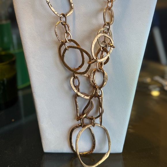 Diana Broussard Necklace Circa 2008, Metal Rose Gold Plated Large Links Designer - Picture 12 of 13